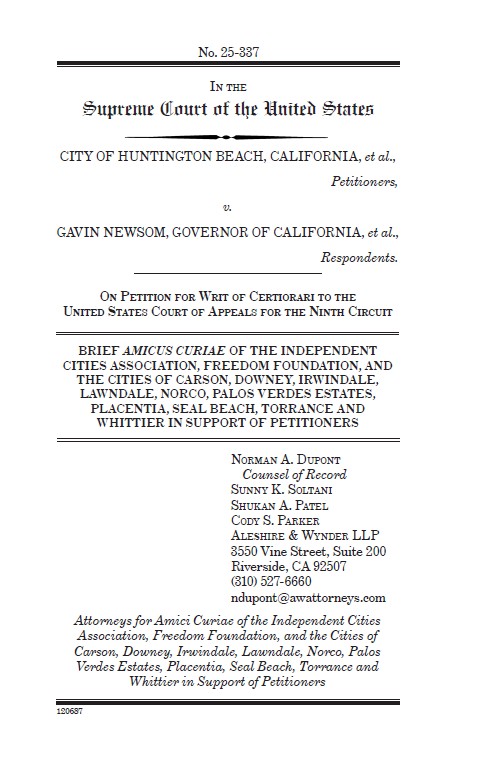 A&W Team Files Amicus Brief in U.S. Supreme Court on behalf of Ten Cities Over Municipal Right to Sue State